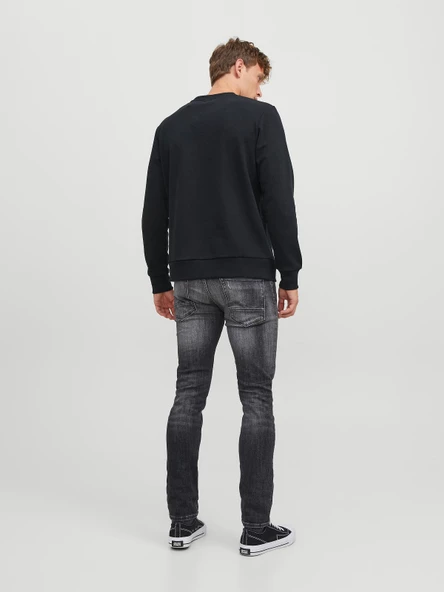 JACK JONES Erkek Kuru Kafa Baskılı Bisklet Yaka Sweatshirt 12244220 - 5