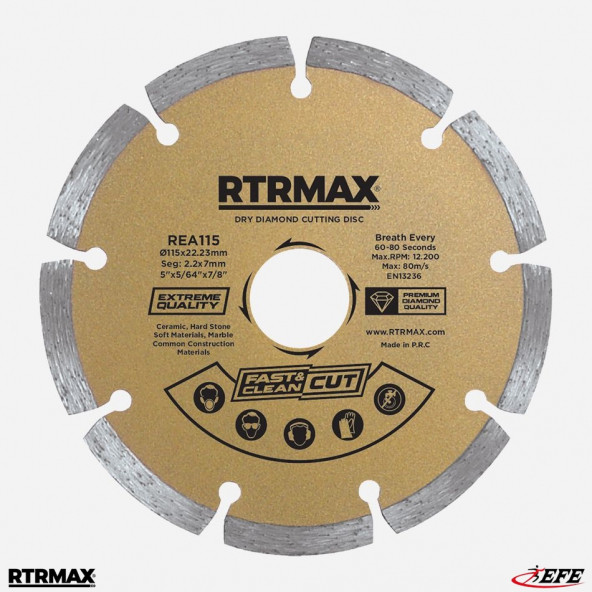 RTRMAX REA115 Soketli Elmas Testere 115 X 22 MM ürün görseli