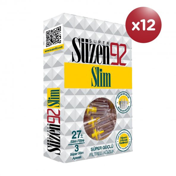 Süper Süzen92 Ağızlık Filtresi Slim 27li Display Box