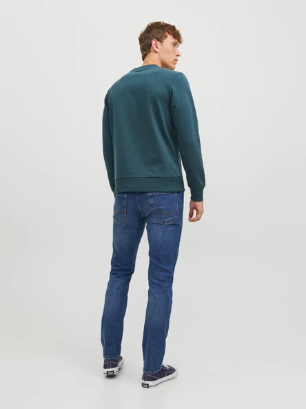 JACK JONES Erkek Kuru Kafa Baskılı Bisklet Yaka Sweatshirt 12244220 - Resim 2