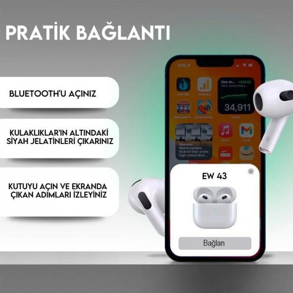 Coofbe Hc Seri Uzun Şarjlı 350mAh Bluetooth Vers.5.3 Dokunmatik IPX-5 HıFı Ses Gürültü Engelleyici Bluetooth Kulaklık - 5