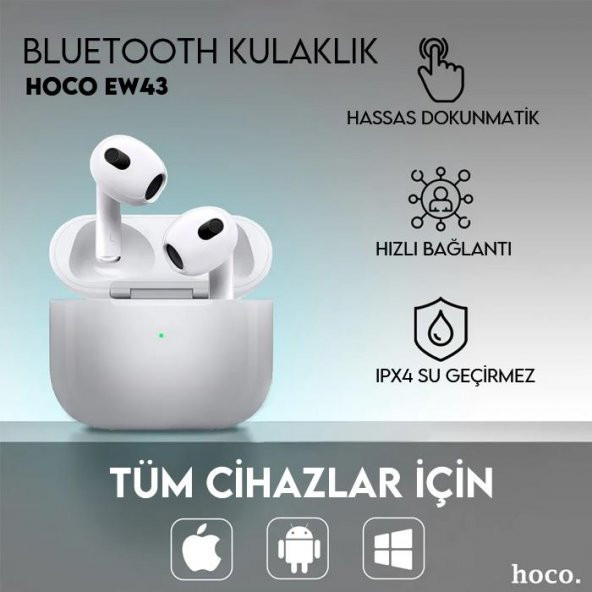 Coofbe Hc Seri Uzun Şarjlı 350mAh Bluetooth Vers.5.3 Dokunmatik IPX-5 HıFı Ses Gürültü Engelleyici Bluetooth Kulaklık - 6