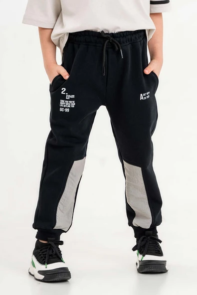 Lastikli Bel ve Paça Cepli Erkek Çocuk Eşofman Altı - 7