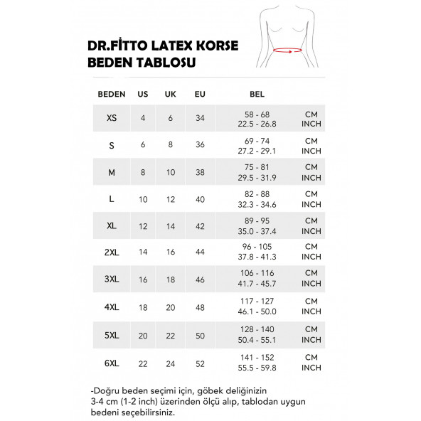 DR.FİTTO Kadın Siyah Vücut Sıkılaştırıcı Lateks Balenli Bel Korse Dr01 - 3