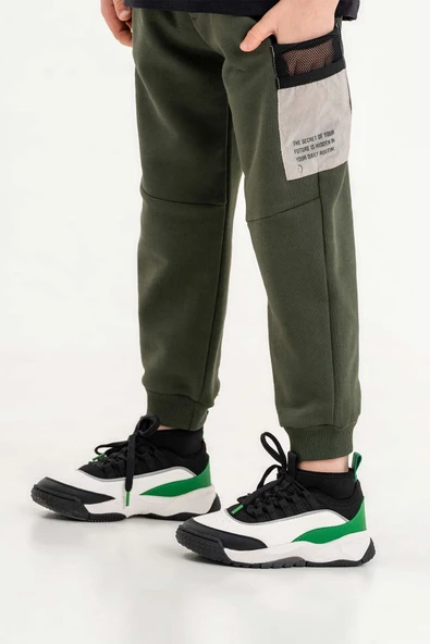 Fileli Cep Lastikli Bel ve Paça Erkek Çocuk Eşofman Altı - Resim 8