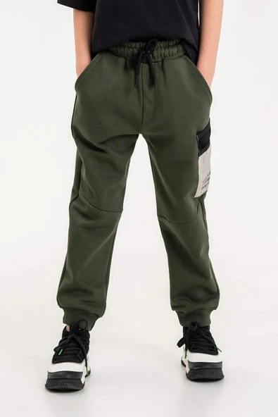 Fileli Cep Lastikli Bel ve Paça Erkek Çocuk Eşofman Altı - Resim 9