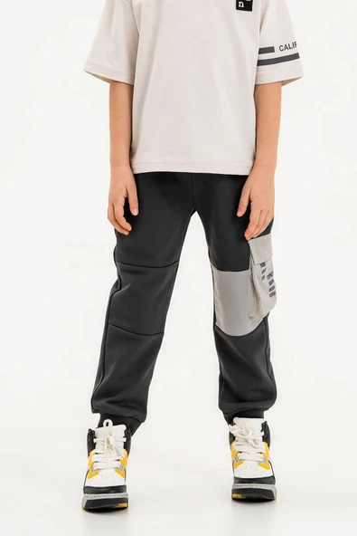 Cepli Lastikli Bel ve Paça Erkek Çocuk Eşofman Altı - 3