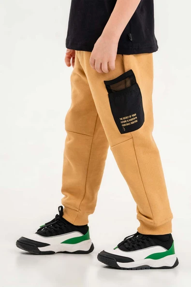 Fileli Cep Lastikli Bel ve Paça Erkek Çocuk Eşofman Altı - 6