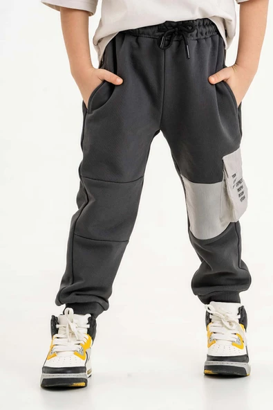 Cepli Lastikli Bel ve Paça Erkek Çocuk Eşofman Altı - 2