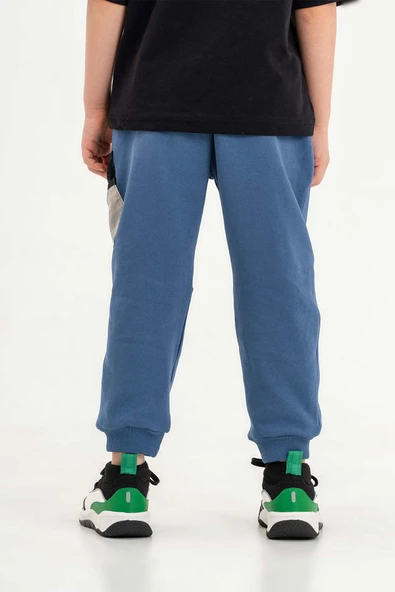 Fileli Cep Lastikli Bel ve Paça Erkek Çocuk Eşofman Altı - 5