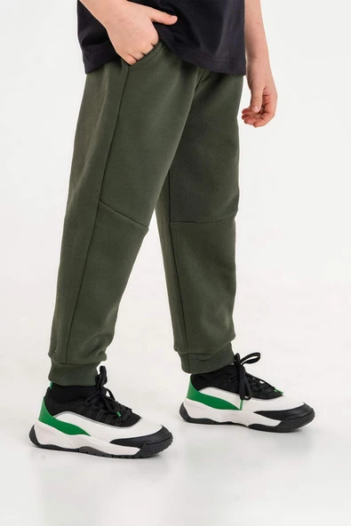 Fileli Cep Lastikli Bel ve Paça Erkek Çocuk Eşofman Altı - 6