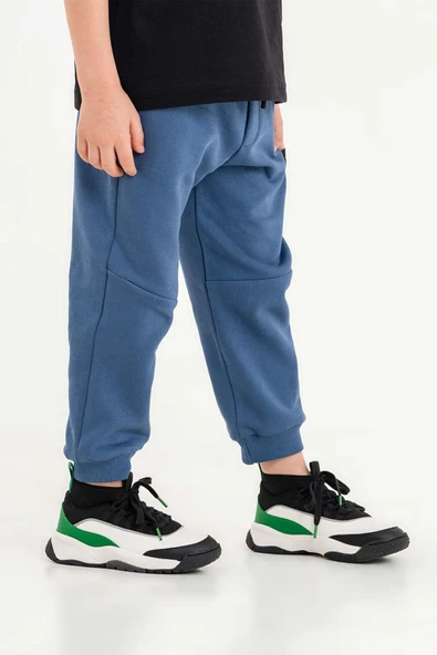 Fileli Cep Lastikli Bel ve Paça Erkek Çocuk Eşofman Altı - 4