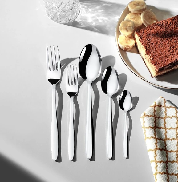 Nehir Sahra 12 Adet Sade Yemek Çatal - Resim 2