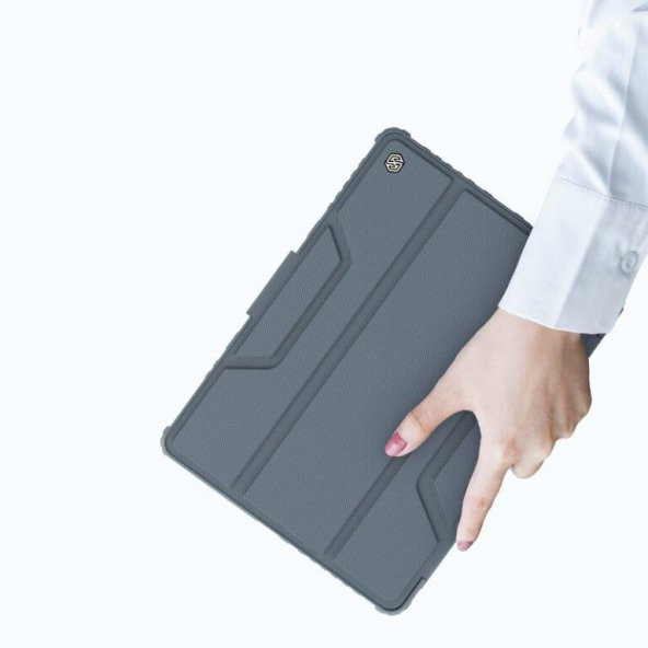 Nillkin Apple iPad 10.2 2019/2020/2021 Uyumlu Tablet Kılıfı -Gri - 4
