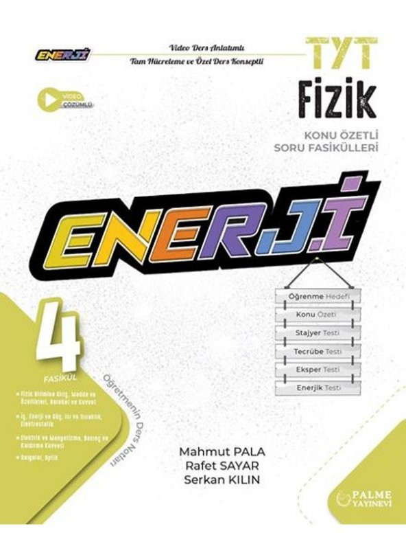 PALME YKS TYT ENERJİ FİZİK KONU ÖZETLİ SORU FASİKÜLLERİ *YENİ*