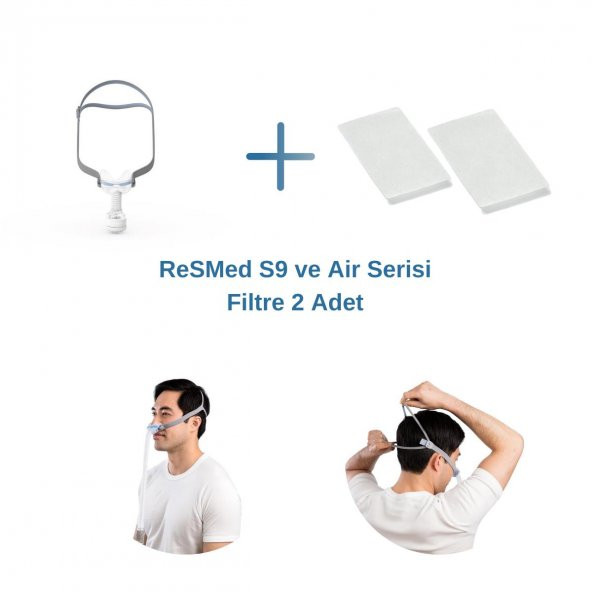 ResMed AirFit N30 Minimum Yüz Temaslı Burun Maskesi+ResMed S9 ve Air Serisi Filtre 2’li Paket