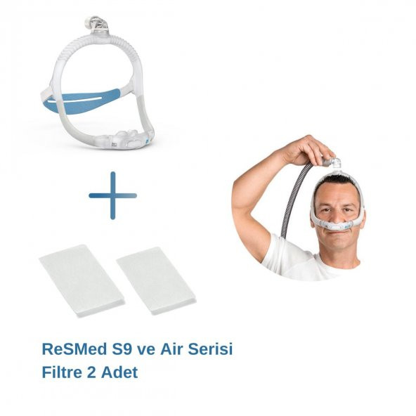 ResMed AirFit P30i CPAP Burun Yastık Maskesi (STD)+ResMed S9 ve Air Serisi Filtre 2’li Paket