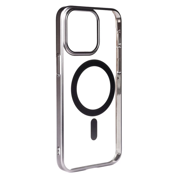 iPhone 15 Pro Kılıf Wireless Şarj Özellikli Sert PC Mat Riksos Magsafe Kılıf - Resim 2