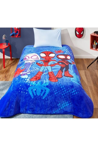 Taç Lisanslı Disney Spidey and Friends Tek Kişilik battaniye