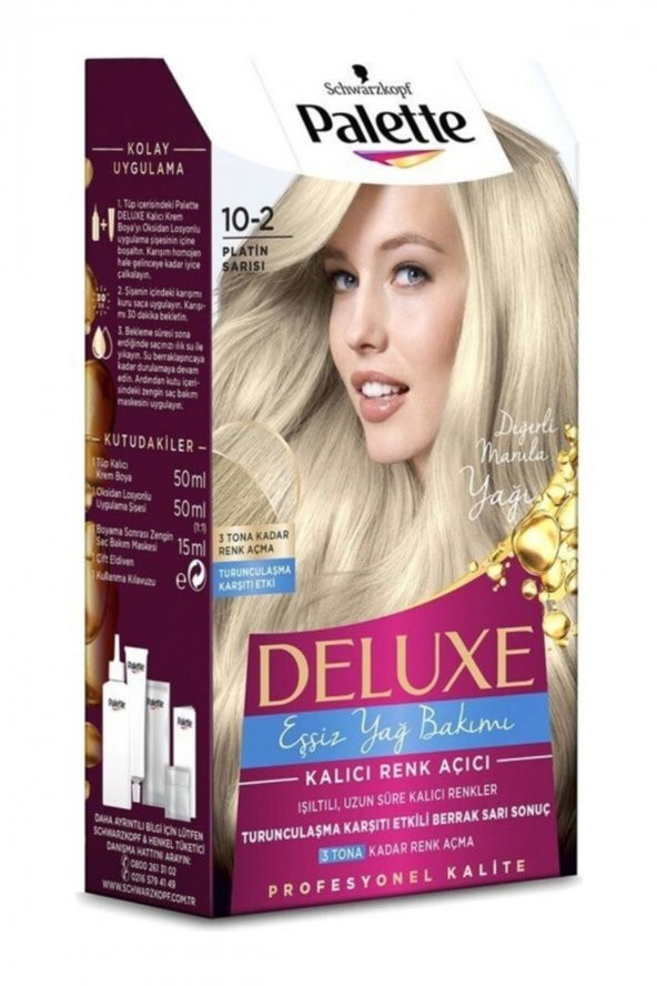 Palette Deluxe Kit Saç Boyası-10.2-platin Sarısı