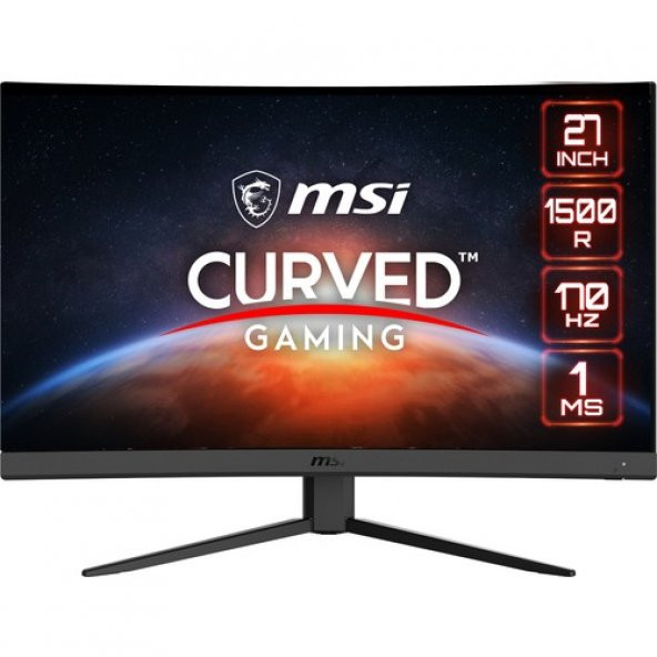 MSI G27CQ4 E2 1500R 27" 170Hz 1Ms Free Sync WQHD Premium Curved Oyuncu Monitör