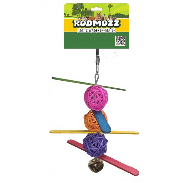 RodMozz 3'Lü Renkli Çubuklu Toplu Kemirgen Oyuncağı