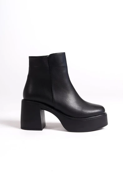 Hancez Siyah Kalın Platform Topuklu Bot - 4