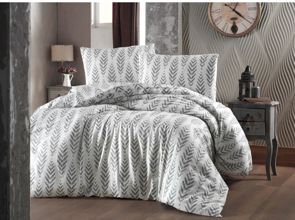 Cotton Collection Çift Kişilik Flanel (Pazen) Nevresim Takımı YAPRAK