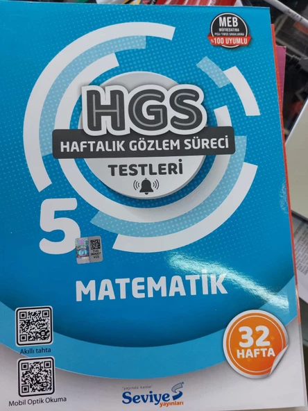 SEVİYE YAYINLARI 5.SINIF MATEMATİK HGS( HAFTALIK GÖZLEM SÜRECİ) TESTLERİ 32 HAFTA