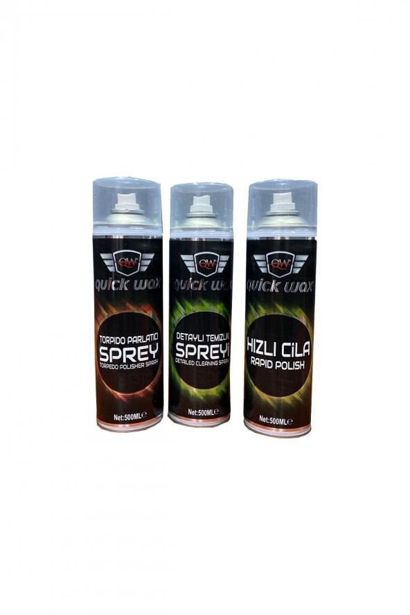 Quic Wax 3lü Set Spray Köpüktorpido Parlatıcı Spray-detaylı Temizlik Spray-hızlı Cila Spray