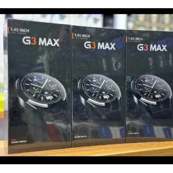 G3 Max Akıllı Saat (IOS-ANDROID UYUMLU) SİYAH  KASA- 3 KORDONLU SİYAH  RENK