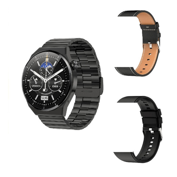 G3 Max Akıllı Saat (IOS-ANDROID UYUMLU) SİYAH KASA- 3 KORDONLU SİYAH RENK - 3