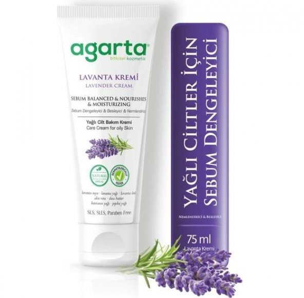 Agarta Cilt Kremi Lavanta Özlü Yağlı Cilt 75 Ml
