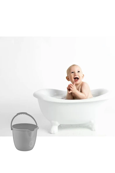 Flosoft Bebek Banyo Kovası, Saplı Oluklu Çok Amaçlı Kova 13 litre - Resim 9
