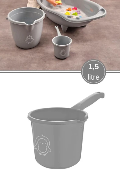 Flosoft Bebek Banyo Maşrapası, Uzun Saplı Oluklu Çok Amaçlı Maşrapa 1,5 litre - Resim 7