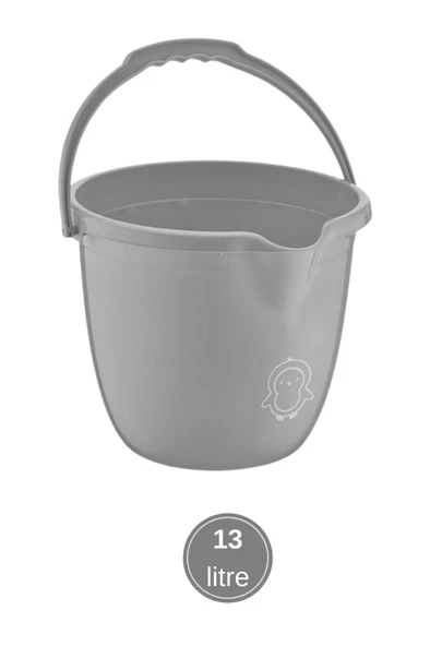 Flosoft Bebek Banyo Kovası, Saplı Oluklu Çok Amaçlı Kova 13 litre - Resim 8