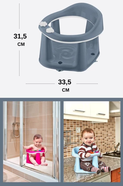 Flosoft Kaymaz Vakum Ayaklı Bebek Banyo Oturağı & Mama Oturağı 2in1 - 10