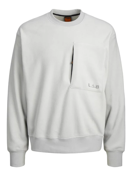 JACK JONES Erkek Cep Modelli Tarz Bisiklet Yaka Sweatshirt 12241523 - Resim 7