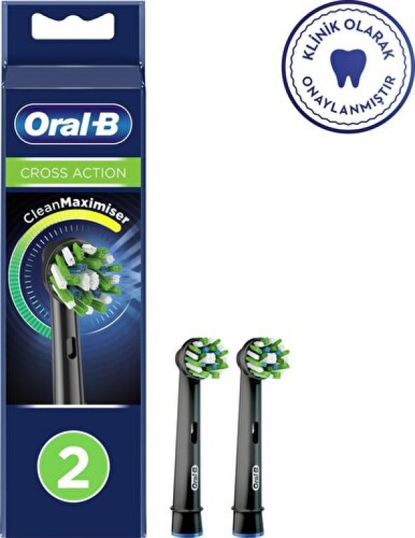 Oral-B Cross Action 2Li Diş Fırçası Yedek Başlığı Eb50 Siyah