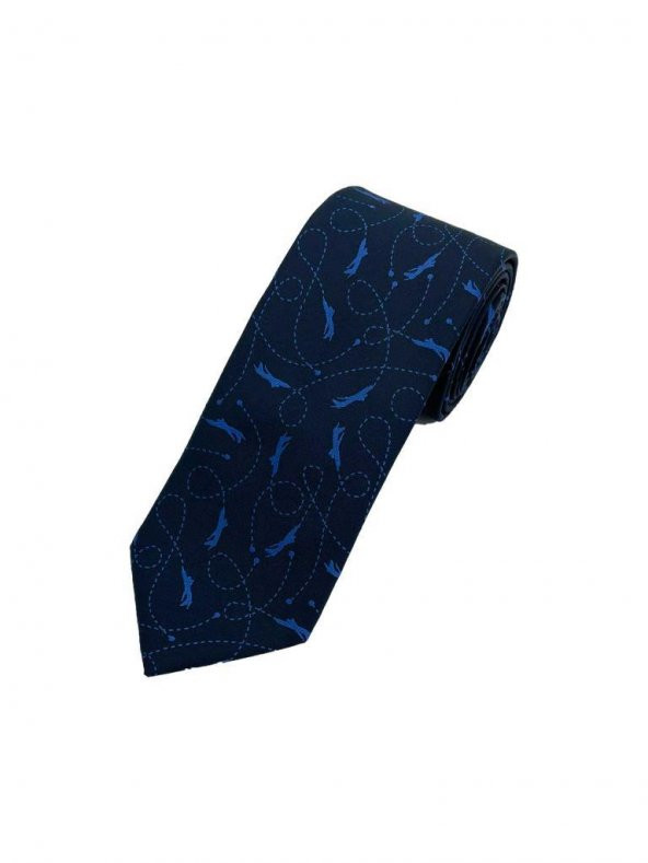 Brianze Lacivert Mavi Motif Desen Kravat - Resim 2