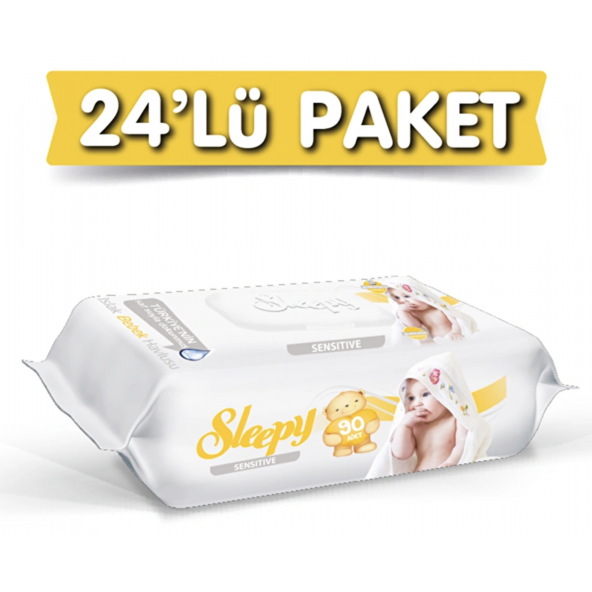 Sleepy Sensitive 90 Yaprak 24'lü Paket Islak Mendil