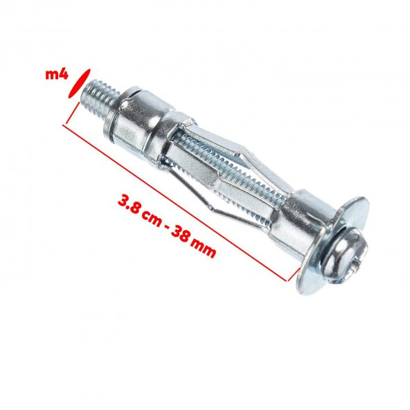 Çelik Alçıpan Boşluk Dübel FRT Tuğla Paraşüt Duvar Bims 4x38 Metal 5 Adet - 2