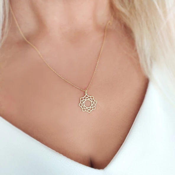 Vaoov 925 Ayar Gümüş Taç Çakra Kolye - Resim 7