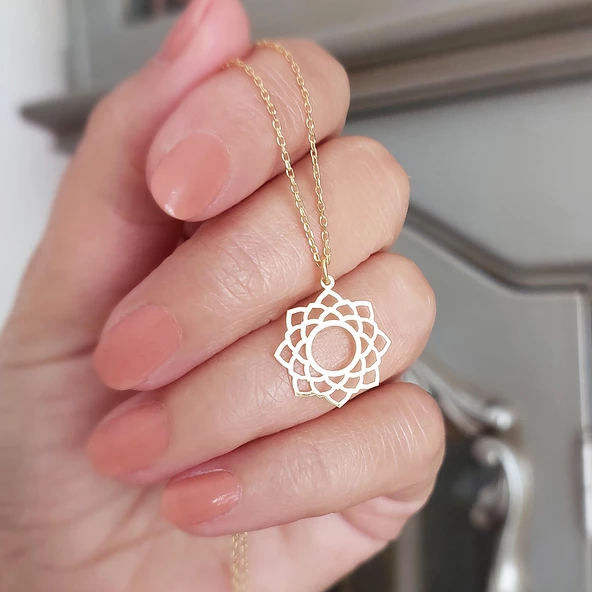 Vaoov 925 Ayar Gümüş Taç Çakra Kolye - Resim 3