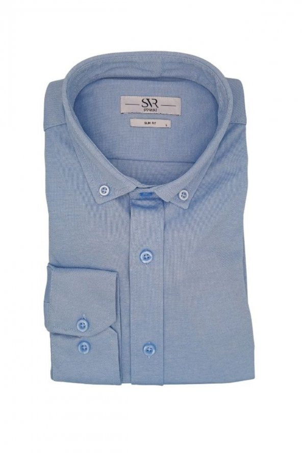 UZUN KOL SLIM FIT ÖRME GÖMLEK - Resim 3