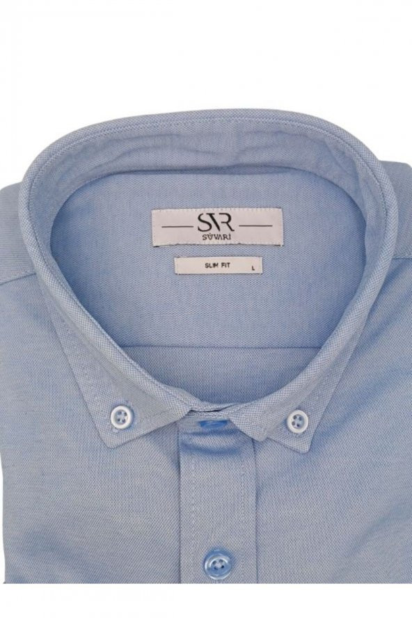 UZUN KOL SLIM FIT ÖRME GÖMLEK - Resim 4