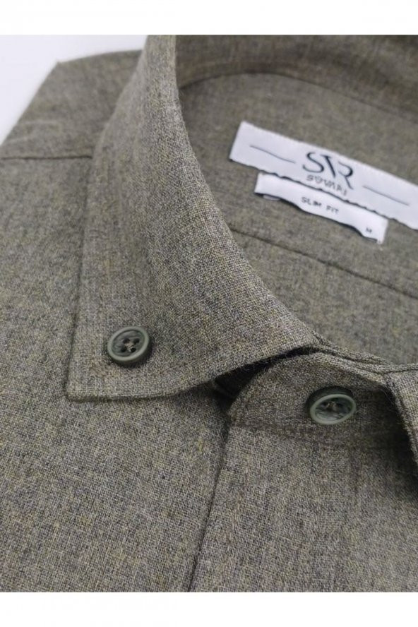 FLANEL SLIM UZUN KOLLU GÖMLEK - 5