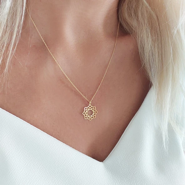 Vaoov 925 Ayar Gümüş Taç Çakra Kolye - Resim 4