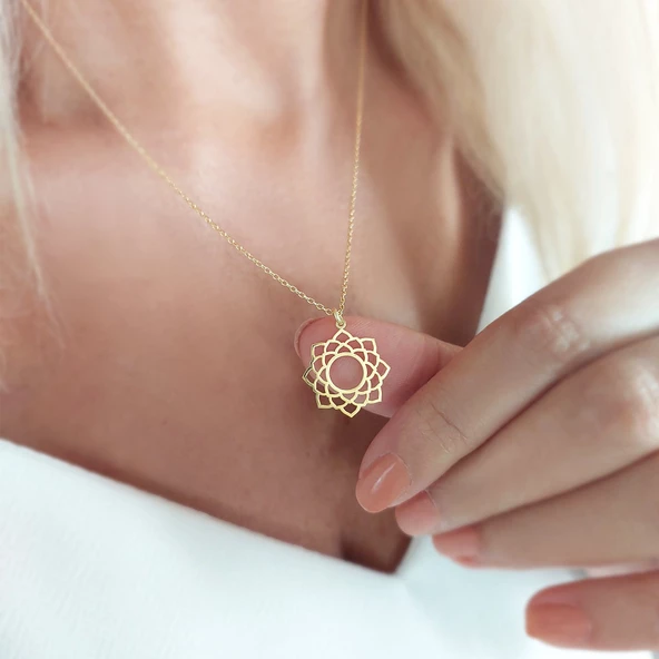 Vaoov 925 Ayar Gümüş Taç Çakra Kolye ürün görseli