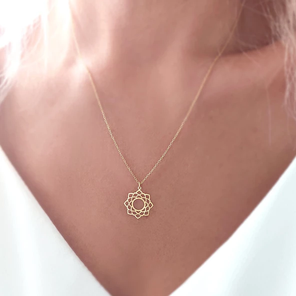 Vaoov 925 Ayar Gümüş Taç Çakra Kolye - Resim 5